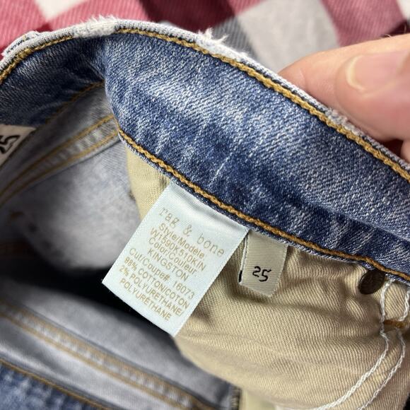 Rag & Bone Jeans Womens 25 Blue Dre Low Rise Skinny Leg Fray Hem Denim - Picture 4 of 11